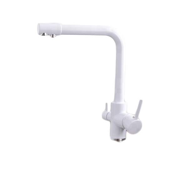 3 way kitchen tap with pure water flow White 