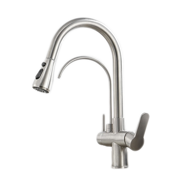 3 Way Kitchen Faucet Chrome With Pull Out Sprayer